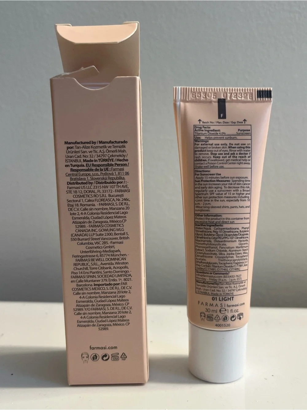 Farmasi CC Cream Color Control SPF 25 - 01 Light foundation makeup